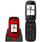 !BAZAR! EVOLVEO EasyPhone FD, vyklápěcí mobilní telefon pro seniory s nabíjecím stojánkem (červená barva)
