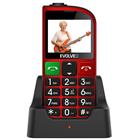 !ROZBALENO! EVOLVEO EasyPhone FM, mobilní telefon pro seniory s nabíjecím stojánkem (červená barva)