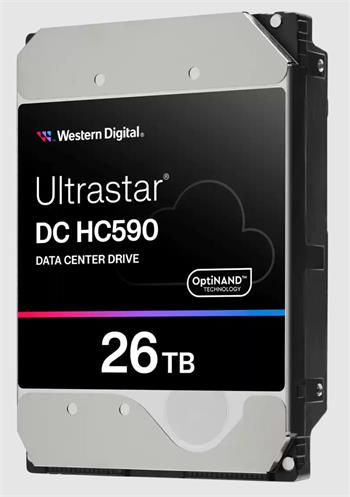 26TB WDC Ultrastar HC590 - 7200rpm, SAS3, 512e/4kn, 512MB ArmorCache, OptiNAND (SE) 3,5"