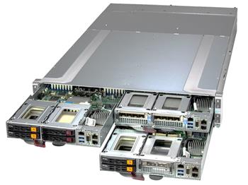 2U4N frontIO GrandTwin 211GT-HNTF 4×(S-E(350W), noLAN/gtIO,4NVMe5/SFF/PCI-E16g5/AIOM,16DDR5,2M.2,IPMI,rPS (80+TIT), L9