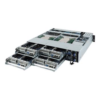 2U4N Server H242-Z10 4×(S-SP3(240W),2GbE,1NVMe,2M.2,2PCI-E16,OCP,IPMI,8DDR4-3200) rPS (80+PLAT),CMC