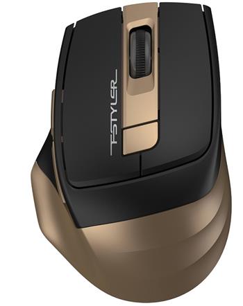 A4tech FG35 FSTYLER, bezdrátová kancelářská myš, 2000 DPI, 2.4 GHz, černá/bronzová