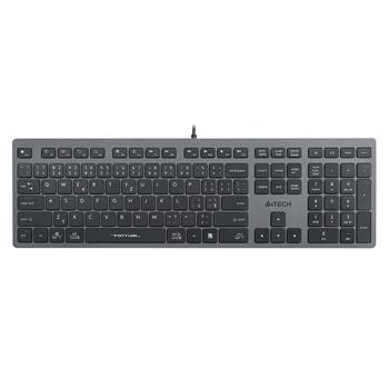 A4tech FX50, kancelářská nízkoprofilová klávesnice, CZ, šedá