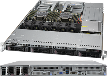CloudDC SuperServer 610C-TR 1U 2S-P+(270W) noLAN, 4LFF, 16DDR4, 2AIOM, 2PCI-E16g4, 2M.2, IPMI, rPS (80+PLAT)
