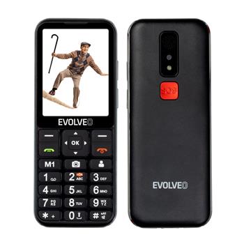 EVOLVEO EasyPhone LT, mobilní telefon pro seniory s nabíjecím stojánkem (černý)