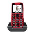 EVOLVEO EasyPhone, mobilní telefon pro seniory s nabíjecím stojánkem (červená barva)