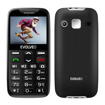 EVOLVEO EasyPhone XR, mobilní telefon pro seniory s nabíjecím stojánkem, černá