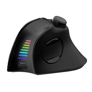 EVOLVEO TwinVerti, vertikální tichá ergonomická myš, 2.4GHz+Bluetooth, černá