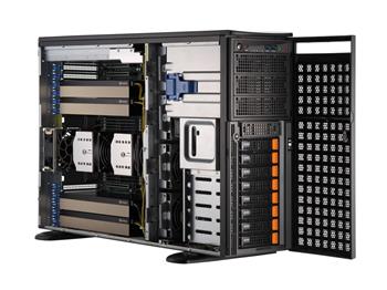 GPU Server 741GE-TNRT 4U/tower 2S-E(350W), 4GPU(E16g5), 3PCI-E16g5, 2×10GbE-T, 8NVMe5/sATA, IPMI, 16DDR5, rPS (80+TIT)