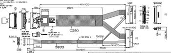 MCIO ×8 rovný -> 2×SFF-8639 4i 45cm, kabel (NVMe5) s napájením