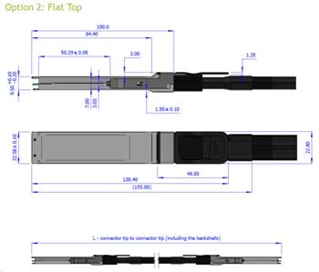 Mellanox OSFP (2×400G) -> OSFP (2×400G) IB-NDR800 pasivní metalický kabel, flat top, 1m