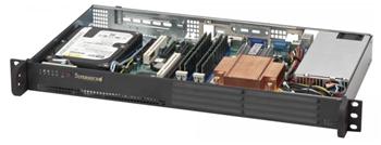 SC502L-200B mini1U 9,6"x9,6" pro Atom - NE A1xx-desku,1HDD,200W,no-fan,černé