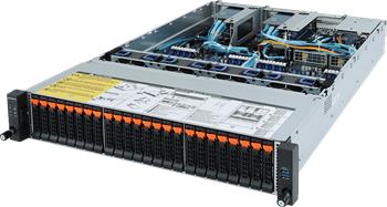 Server R281-Z92 2U 2S-SP3, 2GbE, 24NVMe, 2rearSFF,M.2, IPMI, 32DDR4-2666, 6PCI-E16/E8LP, rPS (80+PLAT)