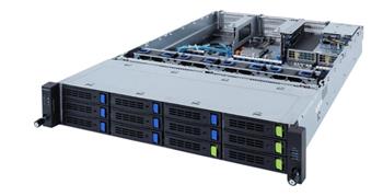 Server R282-3C0 2U 2S-P+(270W),2GbE, 8sATA&4NVMe4/sATA&2FF, IPMI, 32DDR4-3200, 5PCI-E8(g4),3-E16(g4),2OCP, rPS(80+ PLAT)