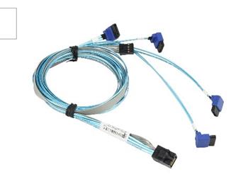 SFF-8643 (miniSAS-HD) -> 4×sATA , 75,75,90,90 cm kabel - zalomené SATA (vhodné pro 1/2U - 813/815/825),