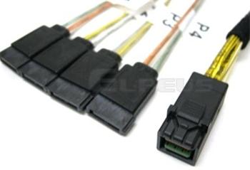 SFF-8643 (miniSAS-HD) -> 4×sATA 90,90,75,75 cm kabel
