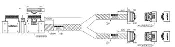 SFF-8654-8i (SlimSAS ×8) zalomený -> 2×SFF-8654-4i (SlimSAS ×4) zalomený, 63/65cm, 85ohm kabel (NVMe4)