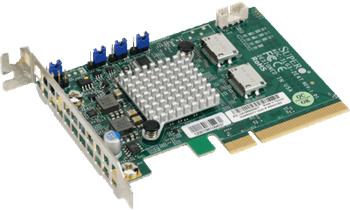 Supermicro AOC-SLG3-2E4T - 2×NVMe (Oculink SFF-8611) HBA, PCI-E8 g3 LP (X11)