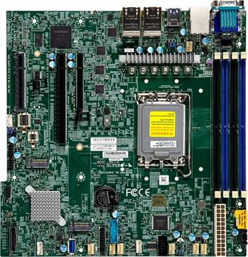 X13SCH-LN4F iC266, LGA1700(V0), PCI-E16g5, 2E4g4 v -E8, 4GbE,4DDR5, 2M.2, 8sATA,IPMI, mATX, bulk